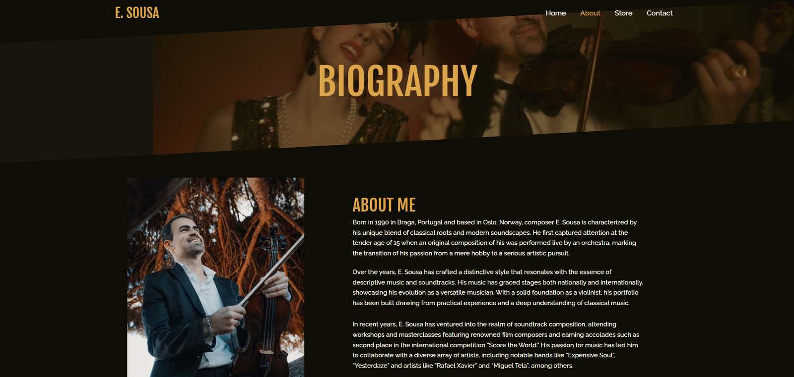 E. Sousa Musician website biography page
